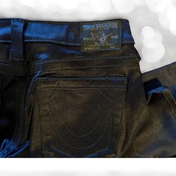 Rare Vintage True Religion satin shiny skinny leg jeans style #WP83592 Vintage